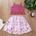 thumbnail image 2 of Vedolay Mini Skirts Set Girl's Two Piece Outfits Floral Halter Crop Top and Flared Short Skirt Set,Hot Pink 1-2 Years, 2 of 5