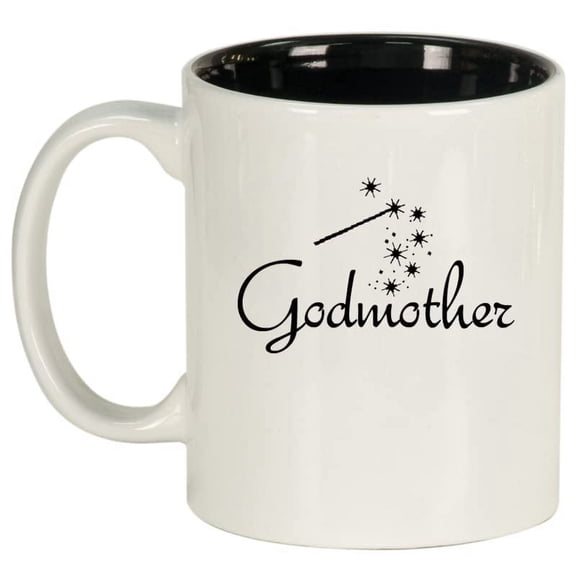 Godmother Ceramic Coffee Mug Tea Cup Gift for Her, Sister, Women, Family, Best Friend, Grandma, Cousin, Mom, Cute, Girlfriend, Wife, Mother’s Day, Baptism, Birthday, Housewarming (11oz White)