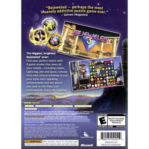 Verval beoefenaar Stimulans Bejeweled 3 with Bejeweled Blitz Live (Xbox 360) - Walmart.com