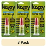 (3 pack) Krazy Glue Craft Super Glue, Brush Tip, 5g, 1 Count