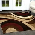 thumbnail image 4 of Home Dynamix Tribeca Slade Contemporary Abstract Area Rug, Brown/Red, 7'10" Round, 4 of 5