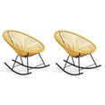 thumbnail image 2 of Costa Rocker Lounge Chair in Yellow, Wire Lounge Chair, Plastic Lounge Chair, Beach Lounge Chair, Indoor-Outdoor Lounge Chair, Patio Lounge Chair, Oval Lounge Chair - Set 2, 2 of 2