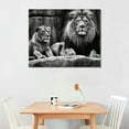 thumbnail image 2 of JRXY Lion and Lioness Canvas Wall Art Black and White Lion Poster Wild Animal Art Lion Wall Pictures African Lion Canvas Wall Art Modern Animal Pictures for Living Room Bedroom Office picture1, 2 of 4