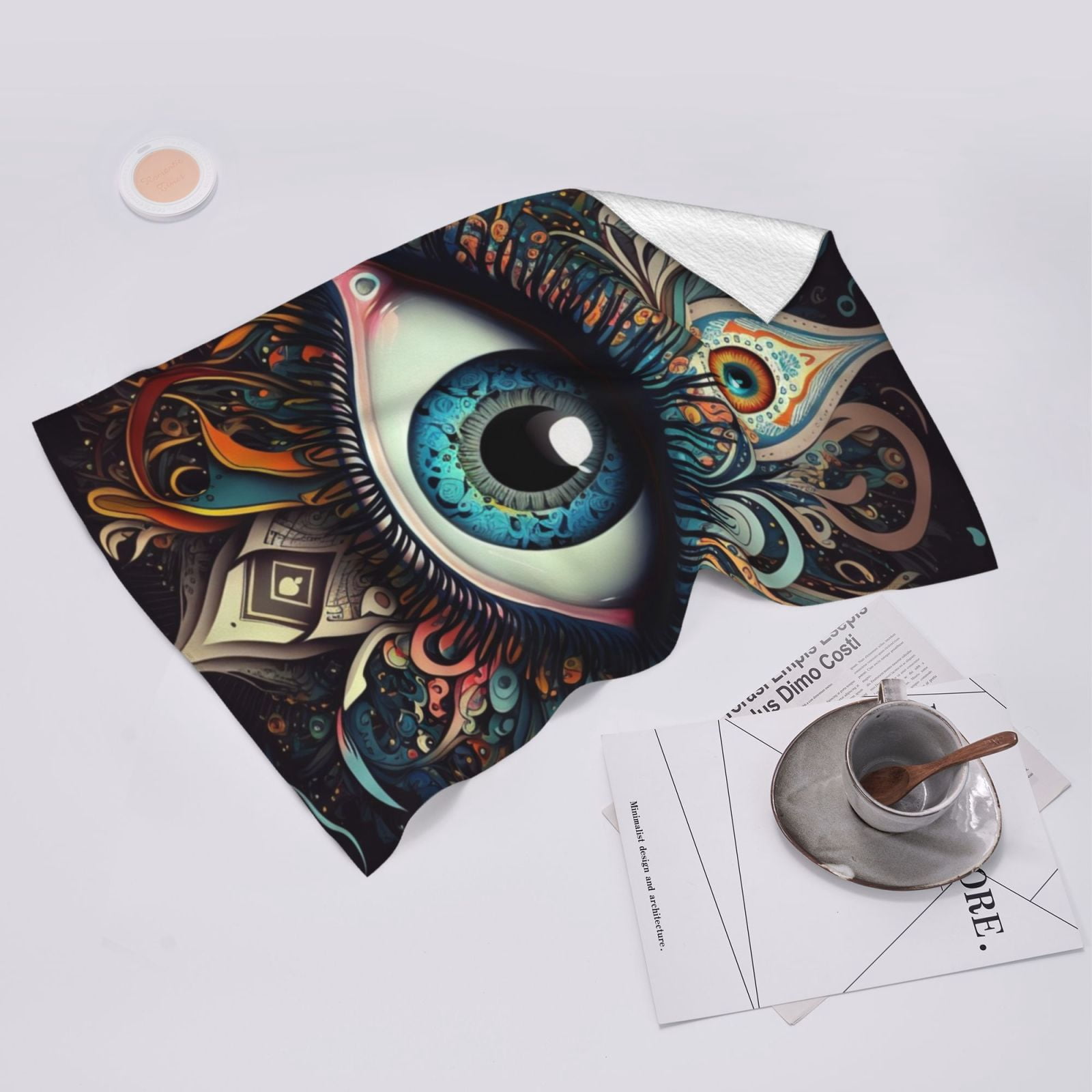 Magic Evil Eyes Psychedelic 27.5" x 16" Ultra Soft Hand Towel, Face Wash Cloth for Bathroom, Gym, Travel, Pool