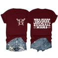 thumbnail image 1 of YDLCAFD T-Shirt Femme Mode Décontractée Imprimé Col Rond Manches Courtes, 1 of 2