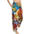 thumbnail image 6 of Salouo Vibrant Picnic Food Spread Print Women's Pajama Pants Casual Loose Sweatpants PJs Flowy Pants Drawstring Palazzo for Women Wide Leg Pants Lounge Pajama -Medium, 6 of 8