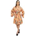 thumbnail image 2 of Bimba Women's Bridesmaid Short Kimono Robe Floral Printed Nightwear Wrap - 4, 2 of 5