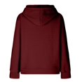 thumbnail image 5 of felwors Women's Oversized Waffle Knit Hoodie with Football & Heart Graphic - Casual Kangaroo Pocket Sweatshirt Wine, XL, 5 of 5