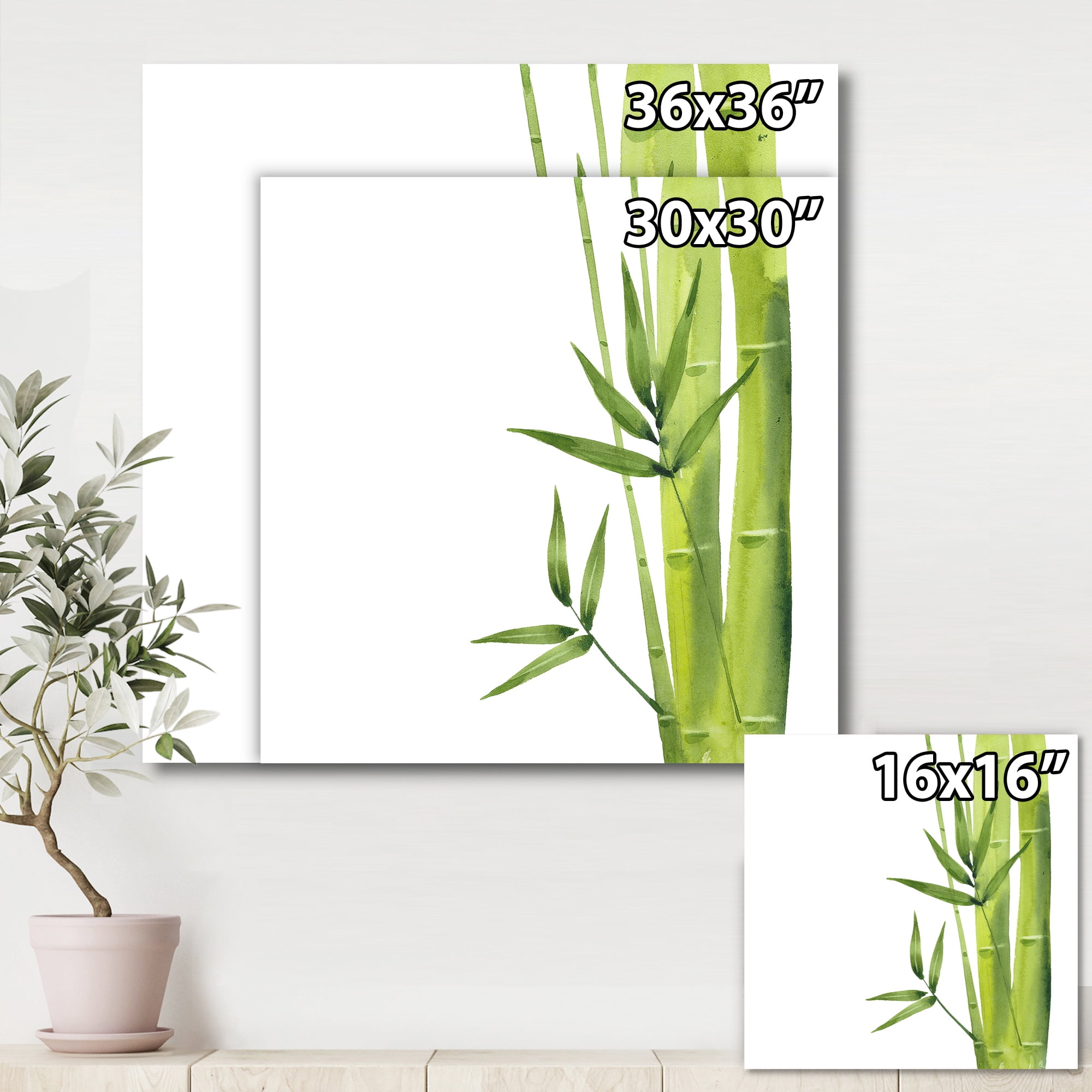 Designart ' The Forest of Bamboo Branches V ' Tropical Canvas Wall Art Print