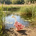 thumbnail image 6 of Nkmbld Porch Goose Decor, Cute Goose Strawberry Bathrobe for 23" Plastic Cement Lawn Statue Geese Spring Porch Door Garden Yard Outdoor Decor, 6 of 8