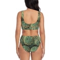 thumbnail image 3 of Wukai Succulents Women's Bikini Set Two Piece,wimsuit High Waisted V Neck Twist Front Adjustable Spaghetti Straps Bathing Suit-Large, 3 of 7