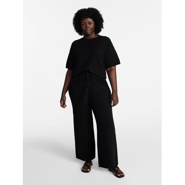 Terra & Sky Women's Plus Size Short Sleeve Sweater and Pants Set, 2-Piece, Sizes 0X-5X
