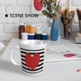 thumbnail image 6 of Valentines Hot Drinks Coffee Mug Gift Heart Graphic Striped Romantic Designs Red And White Ceramic Unspillable Reusable Insulated School Family Pantry Office Mug Anniversary Decorative 11 Ounce, 6 of 6
