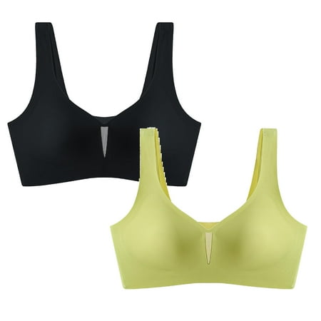 LUOGENLI Women Bras No Underwire Front Closure Slightly Ladies Seamless Beauty Back Underwear No Steel Ring Sports Bra Sexy Push up Comfortable Underwear 2Pcs Women Bras Push up Set M