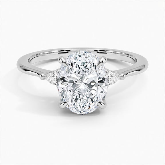 Dash Jewelry 14K White Gold Plated Rings On Clearance - 2.2 Ct Oval Cut Moissanite Rings - Christmas Special Gifts for Her - Moissanite Jewelry for - Valentine's Gift - Women's Ringfor Gifts