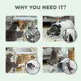 thumbnail image 4 of 18.5" Small Cat Tree, Compact Cat Tower with Tunnel, Scratching Post, Plush Bed, Dangling Ball, for Indoor Use, Grey, 4 of 5