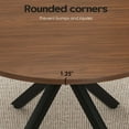 thumbnail image 5 of Soohow 47.2" Round Dining Kitchen Table for 4-6 People, Wood Tabletop with Metal Pedestal Base, 5 of 9