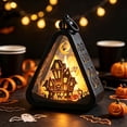thumbnail image 4 of Portable Pumpkin Decor Ornament, Small Resin Figurine with Halloween Autumn Design and Classic Style, Tabletop Accent for Home, Party, Mantel, Seasonal, Spooky, Gift, D D, 4 of 5