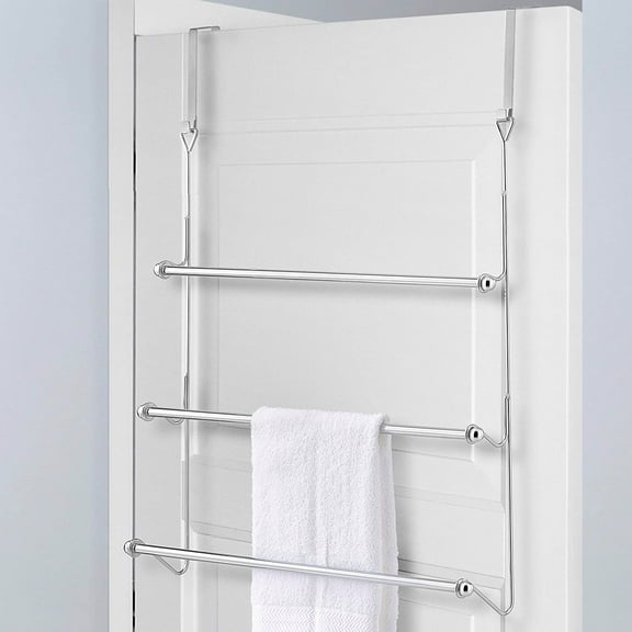 MyGift 24-inch Over-The-Door width Chrome-Plated Finish Towel Rack