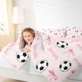 thumbnail image 3 of spefrowx Cute Soccer Word Twin Bedding for Girls, Pink Princess Bow Bedding Comforter Set, Pink Reversible, 7pcs, 3 of 6