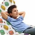thumbnail image 1 of Food Lounger Chair Bag, Colorful Macarons Cookies Pattern Along Hearts Modern Confectionery Theme, High Capacity Storage with Handle Container, Lounger Size, Orange and Multicolor, by Ambesonne, 1 of 5