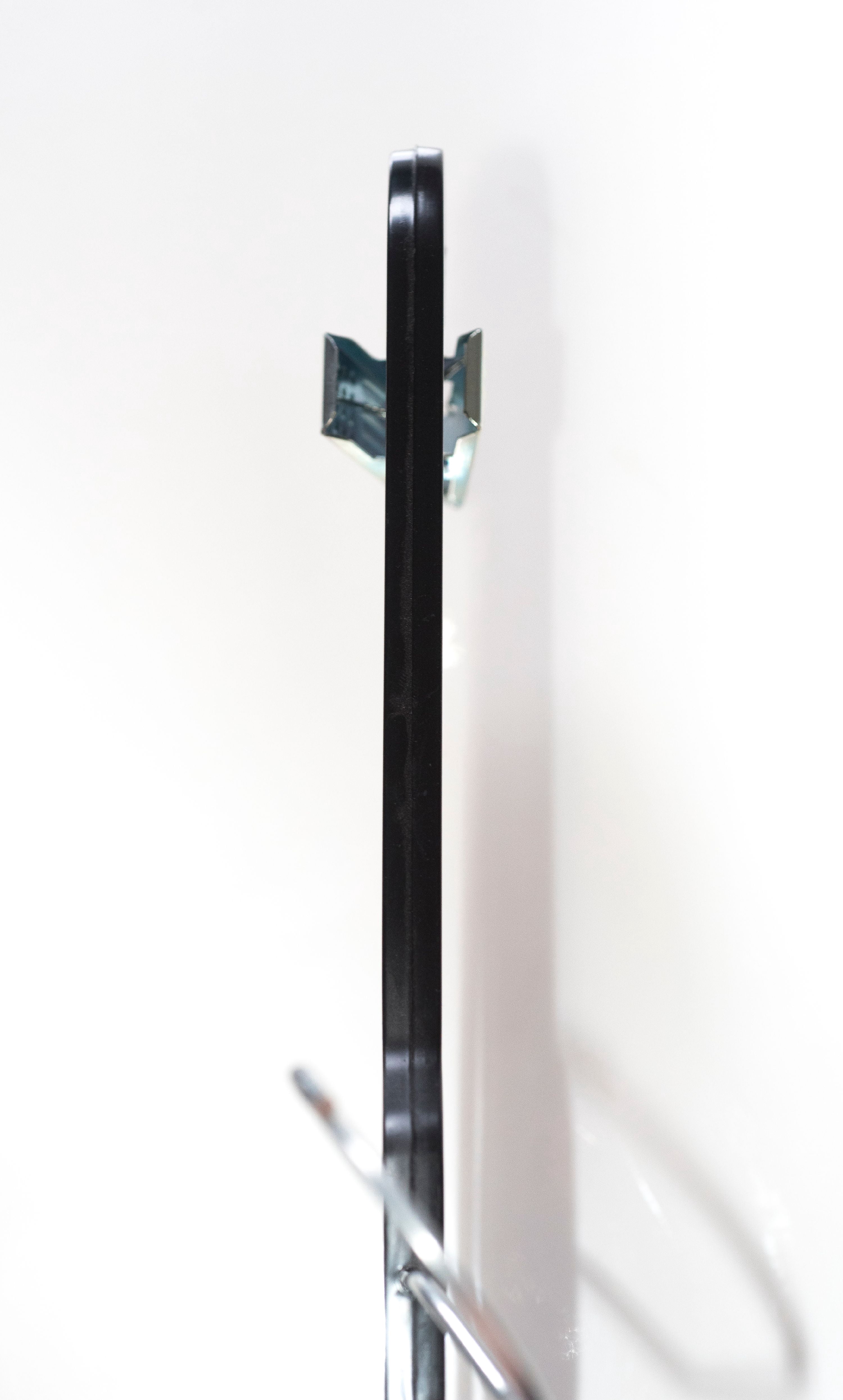 NAHANCO #2600RCLH 14"Black Heavy Weight Plastic Skirt/Pant Hangers With Long Hook and Chrome Clips (Pack of 100)