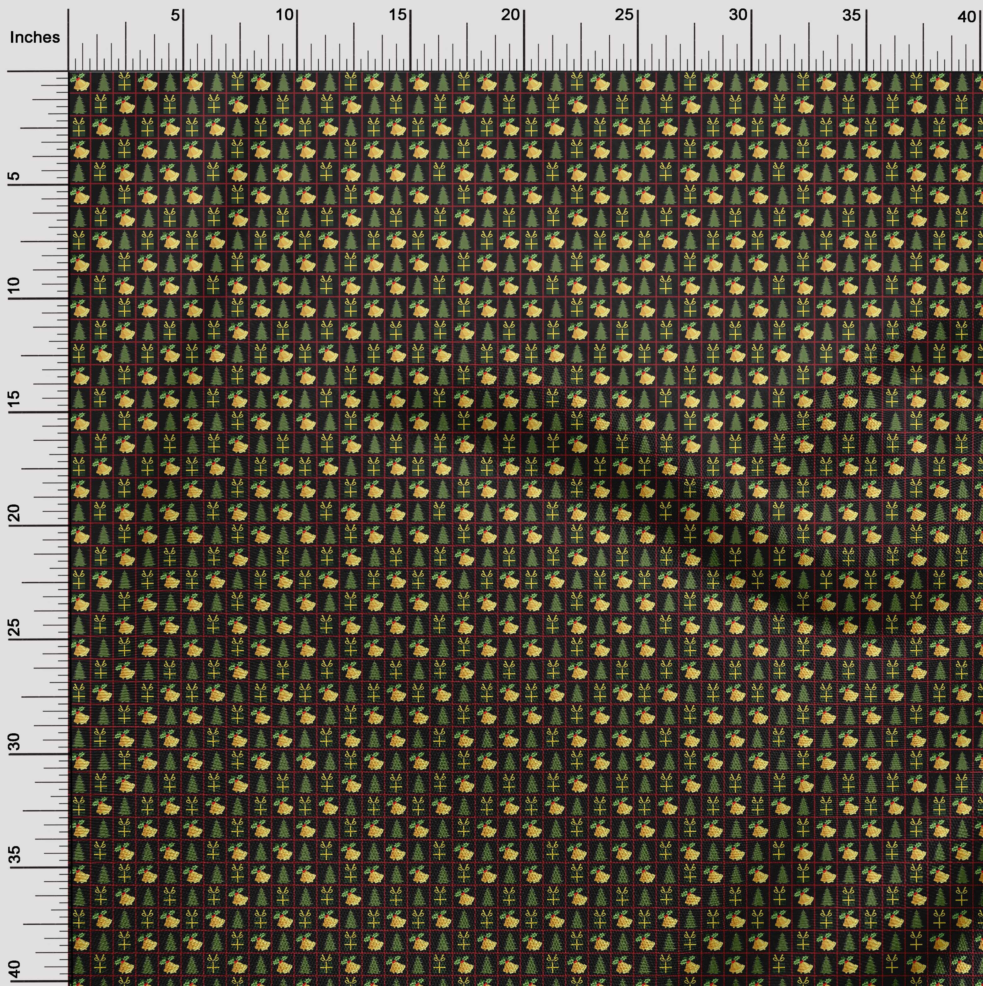 oneOone Rayon Black Fabric Christmas Fabric For Sewing Printed Craft Fabric By The Yard 56 Inch Wide-2WS