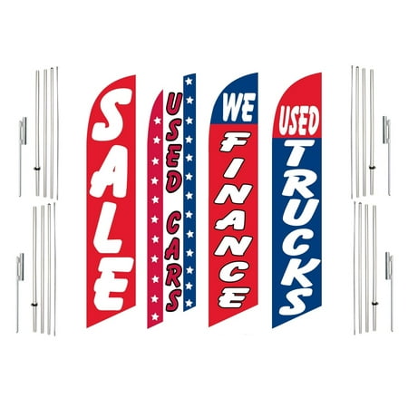 4 Swooper Flags With 4 Pole Kits Sale Used Cars We Finance Used Trucks