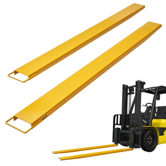 Extensiones de horquilla para paletas VEVOR, 96" de largo y 6,5" de ancho, extensiones de horquilla de acero al carbono resistentes para carretillas elevadoras