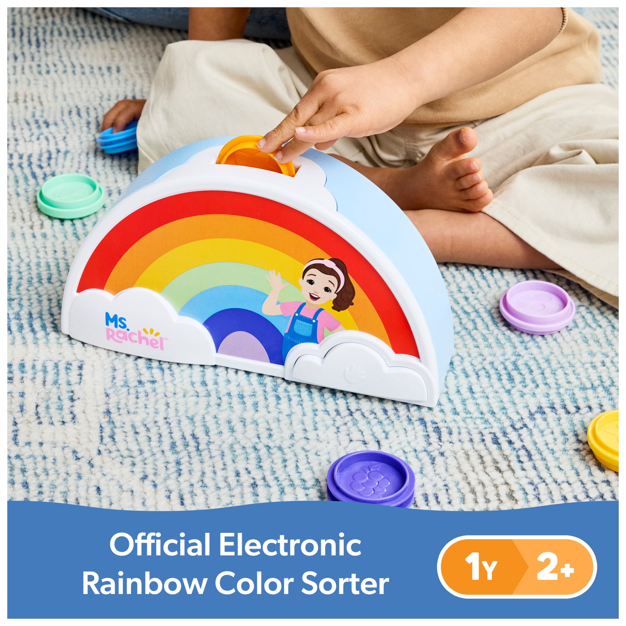 Ms. Rachel Electronic Rainbow Color Sorter with Lights, Music & Sounds, 7 Colors, for Kids Ages 1+