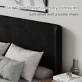 thumbnail image 4 of 4 Ever Winner Full Size Velvet Bed Frame, Curved Upholstered Platform Bed with Curved Headboard & Footboard, No Box Spring Needed, Noise-Free Modern Bed Frame for Bedroom, Black, 4 of 6