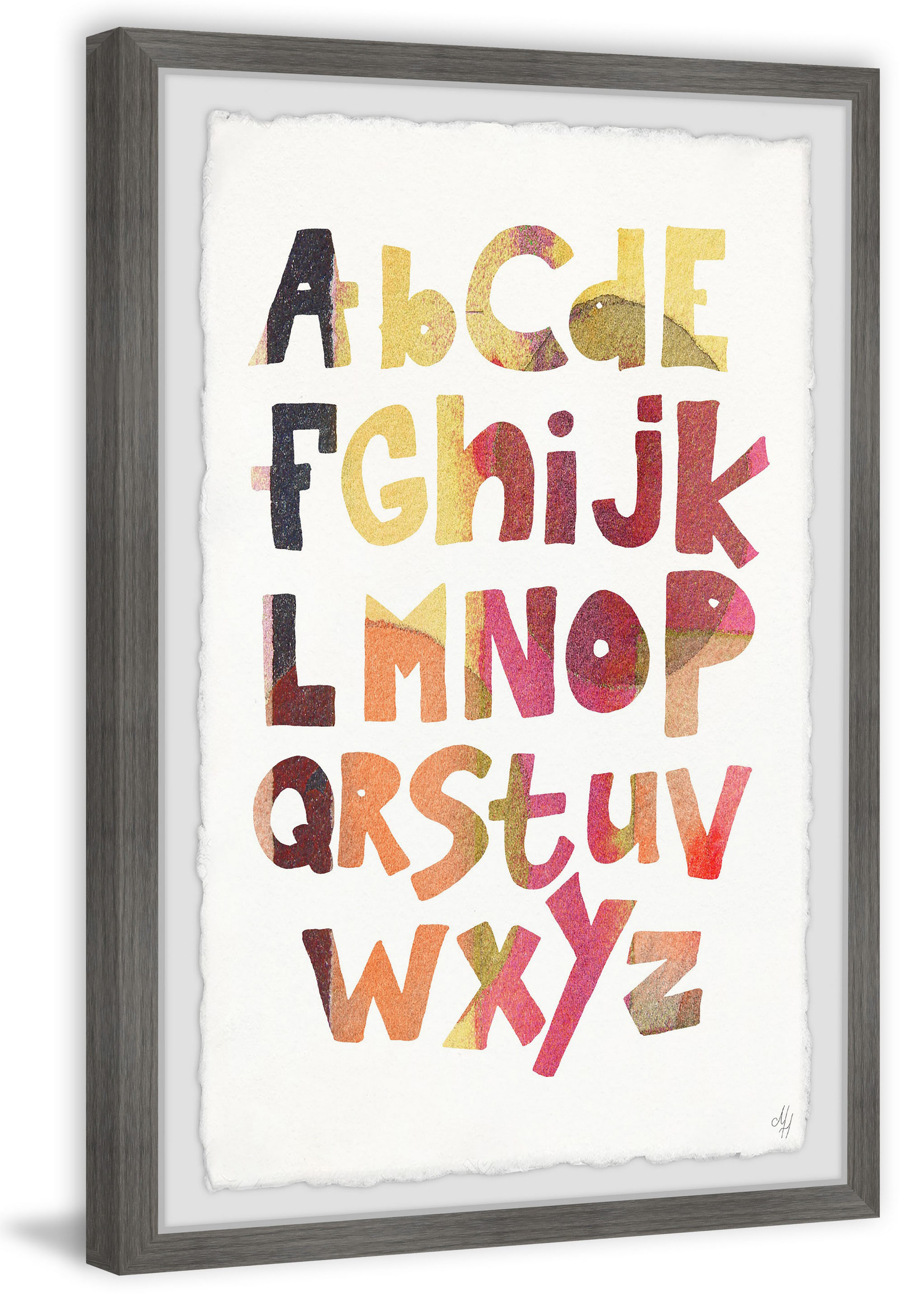 Marmont Hill Multi-color Alphabet Framed Wall Art