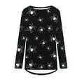 thumbnail image 5 of ICHUANYI Clearance Women Summer Fashion Casual Print Round Neck Loose Long Sleeve T-shirt Tops Blouse Pullover ICHUANYI "ICHUANYI", 5 of 5