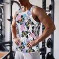 thumbnail image 5 of Fotbe Bright Butterflies1 Pattern Men's Quick Dry Workout Tank Top Gym Muscle Tee Fitness Bodybuilding Sleeveless T Shirt Breathable Workout Shirt-, 5 of 9