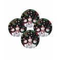thumbnail image 7 of 15 Inch Round Placemats Set of 4, Christmas Snowman Non Slip Heat Insulation PP Table Mats, Black Xmas Pine Branch Snowflake Red Birds Washable Place Mats for Kitchen Dining Party Table Decor, 7 of 7