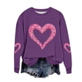 thumbnail image 2 of ZyeKqe Valentines Womens Sweatshirts Plus Size Fleece Lined Cute Heart Long Sleeve Shirts Loose Casual Pullover Tops, 2 of 6