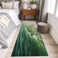 thumbnail image 4 of Watercolor Beach Waves Washable Area Rug 2x6 Abstract Green Ocean Low-Profile Area Rugs with Non Slip Backing Indoor Floor Carpet for Entrance Living Room Bedroom Home Office, 4 of 9