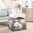 thumbnail image 5 of Muted White Flowers Large Storage Bins with Linen Collapsible Lid Storage Box 16.7 x 12.6 x 11.8in, 5 of 7