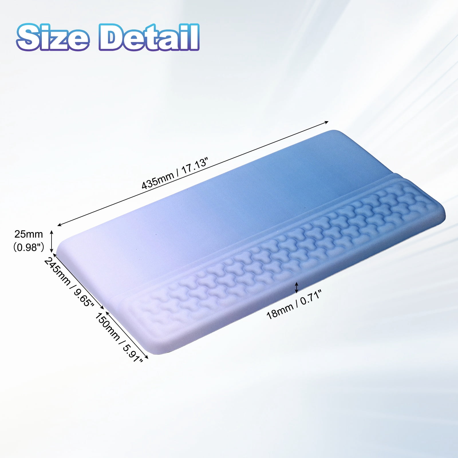 Uxcell Computer Keyboard Stand with Wrist Rest, Computer Wrist Support Pad, Keyboard Stand Riser Holder Pad for Office Desk Gaming Home, Blue and Silver