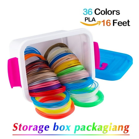 16 Linear Feet - NanHong roll outThe New 3D Pen Filament Refills Storage box Kit 6 Glow in the Dark Colors 1.75mm pla.36 Colors/16 Feet Each Colors Kit,590 Linear Feet Total of