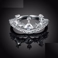 thumbnail image 4 of HeartsAndYou 2ct Princess Cut Moissanite Engagement Ring for Women 18k White Gold over Silver Unique Crown Design, 4 of 9