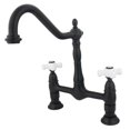 thumbnail image 1 of Kingston Brass  8 Inch Center Deck Mount Kitchen Faucet - Oil Rubbed Bronze, 1 of 1