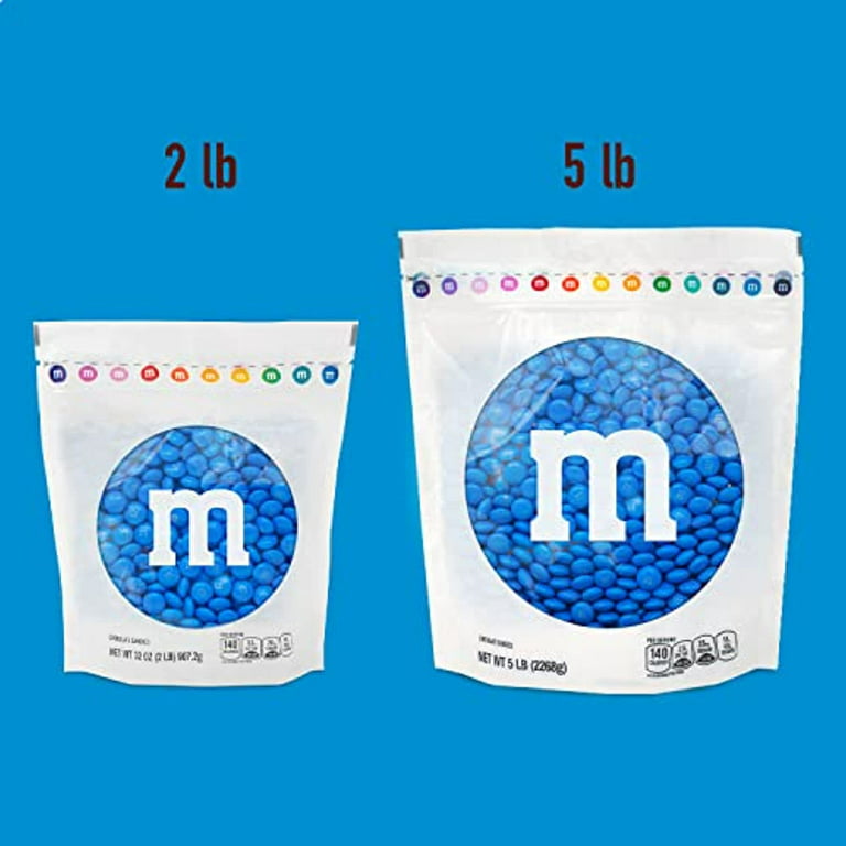 M&M’S Milk Chocolate Blue Chocolate Candy - 2Lbs Of Bulk Candy In  Resealable Pack For Graduation, Wedding And 4Th Of July