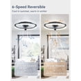 thumbnail image 5 of Lokivas 20in Ceiling Fan with Lights and Remote Control, Low Profile Ceiling Fan with 6 Speeds, Reversible DC Motor, for Bedroom, Living Room, Black, 5 of 9