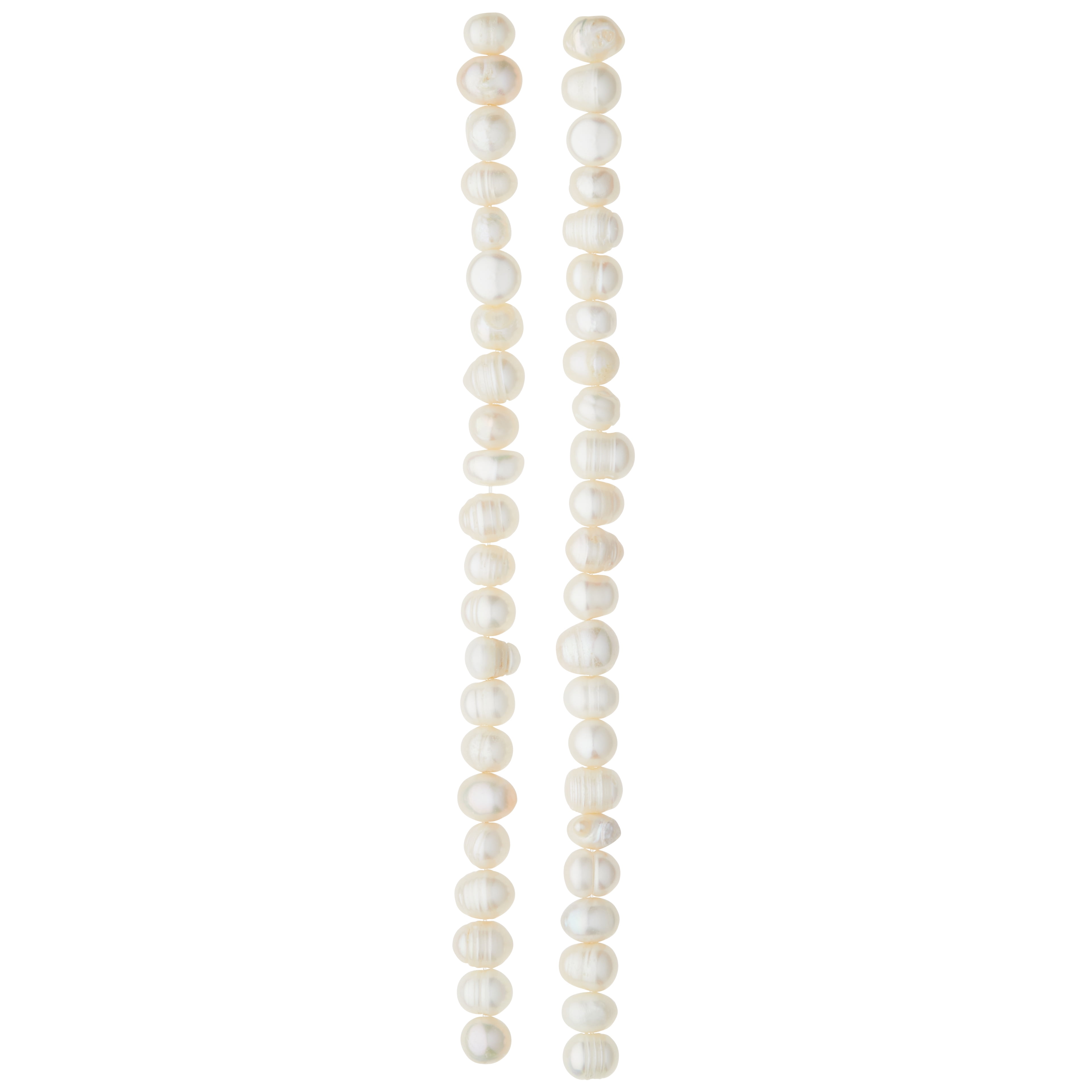 White Pearl Rondelle Beads - 8mm by Bead Landing