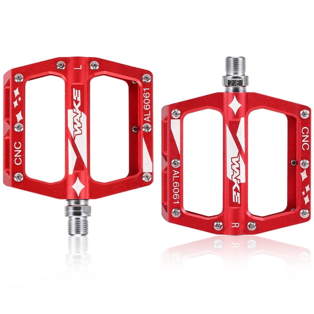 Tignapoo Pédales de Vélo Rouges Premium PD-02: Alliage d'Aluminium Léger, Antidérapant, Double Roulements pour une Utilisation Fluide, Installation Facile, Compatible avec la Plupart des Vélos