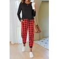 thumbnail image 6 of Avidlove Women Pajama Sets with Pocket Comfy Long Sleeve Pajama with Plaid Jogger Pants Lounge Sets Crew Neck Soft Christmas Sleepwear, 6 of 8