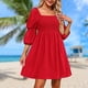 thumbnail image 4 of Vestidos Casuales Vestido de mujer A-Line Backless Square Neck Summer Dress para cóctel (Rojo M) Ygjytge para Mujer Rojo T S, 4 of 7