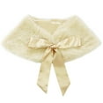thumbnail image 5 of Kaerm Kids Flower Girls Wedding Faux Fur Bolero Shrug Pageant Birthday Party Formal Event Short Cape Champagne One_Size, 5 of 6