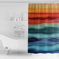 thumbnail image 2 of Shower Curtain Bathroom Set Abstract Rainbow Wave Marble Texture Waterproof Fabric Shower Curtains with Grommets&Hooks Colorful Ocean Waves Privacy Bath Curtain for Bathtub 60x72in, 2 of 7